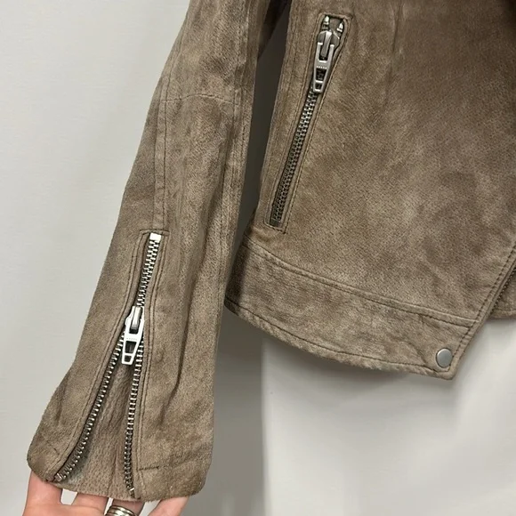 BLANKNYC brown Suede leather Moto Jacket S - Picture 4 of 6